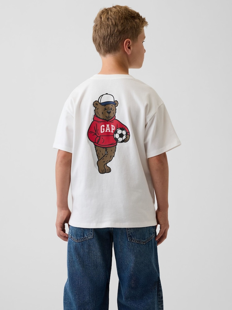 Gap White Heavyweight Relaxed Logo Short Sleev T-Shirt (4-13yrs) - Image 2 of 4