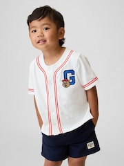 Gap White Brannan Bear Logo Baseball Jersey T-Shirt (6mths-5yrs) - Image 1 of 4
