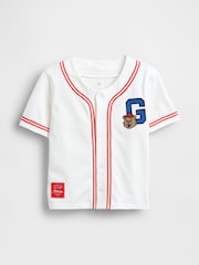 Gap White Brannan Bear Logo Baseball Jersey T-Shirt (6mths-5yrs) - Image 2 of 4