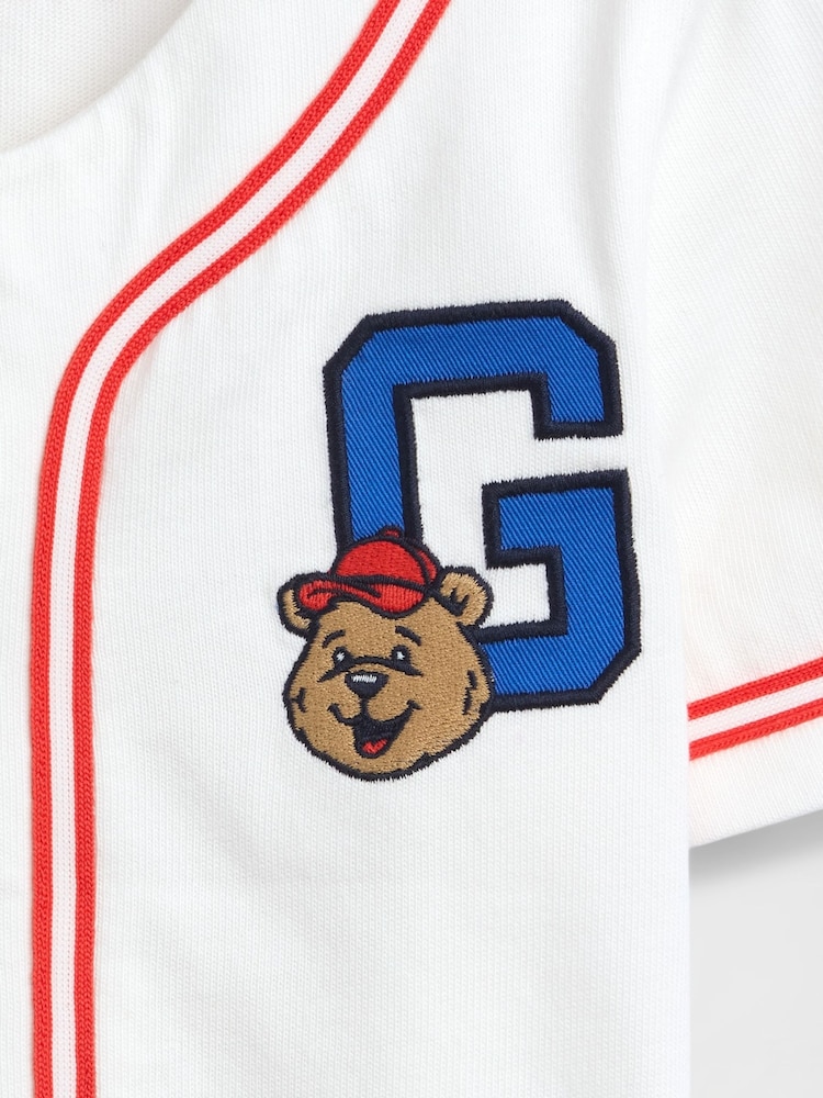 Gap White Brannan Bear Logo Baseball Jersey T-Shirt (6mths-5yrs) - Image 4 of 4 Gap White Brannan Bear Logo Baseball Jersey T-Shirt (6mths-5yrs) - Image 4 of 4