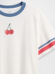 Gap White Cherry Oversized Graphic Short Sleeve T-Shirt (4-13yrs) - Image 3 of 4