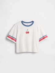 Gap White Cherry Oversized Graphic Short Sleeve T-Shirt (4-13yrs) - Image 4 of 4