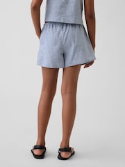 Gap Blue Linen-Cotton Gingham Easy Shorts (4-13yrs) - Image 2 of 6