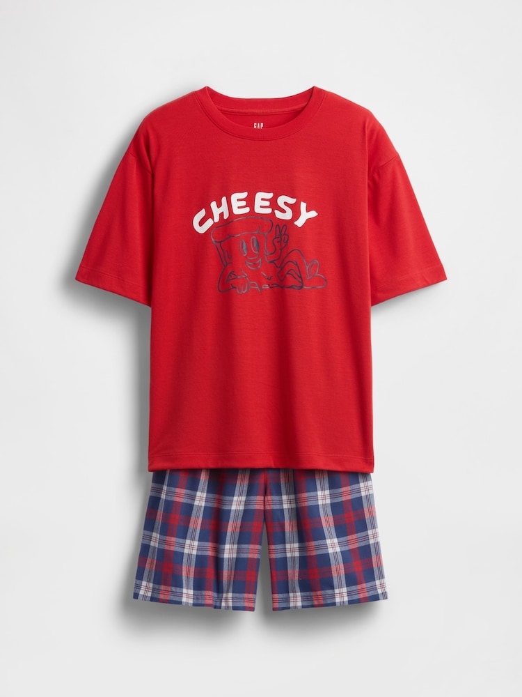 Gap Red Oversized Pyjamas Short Set (6-13yrs) - Image 1 of 3