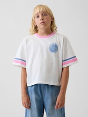 Blanco - Camiseta oversize de manga corta con estampado gráfico de Gap (4-13años) - Imagen 1 de 4