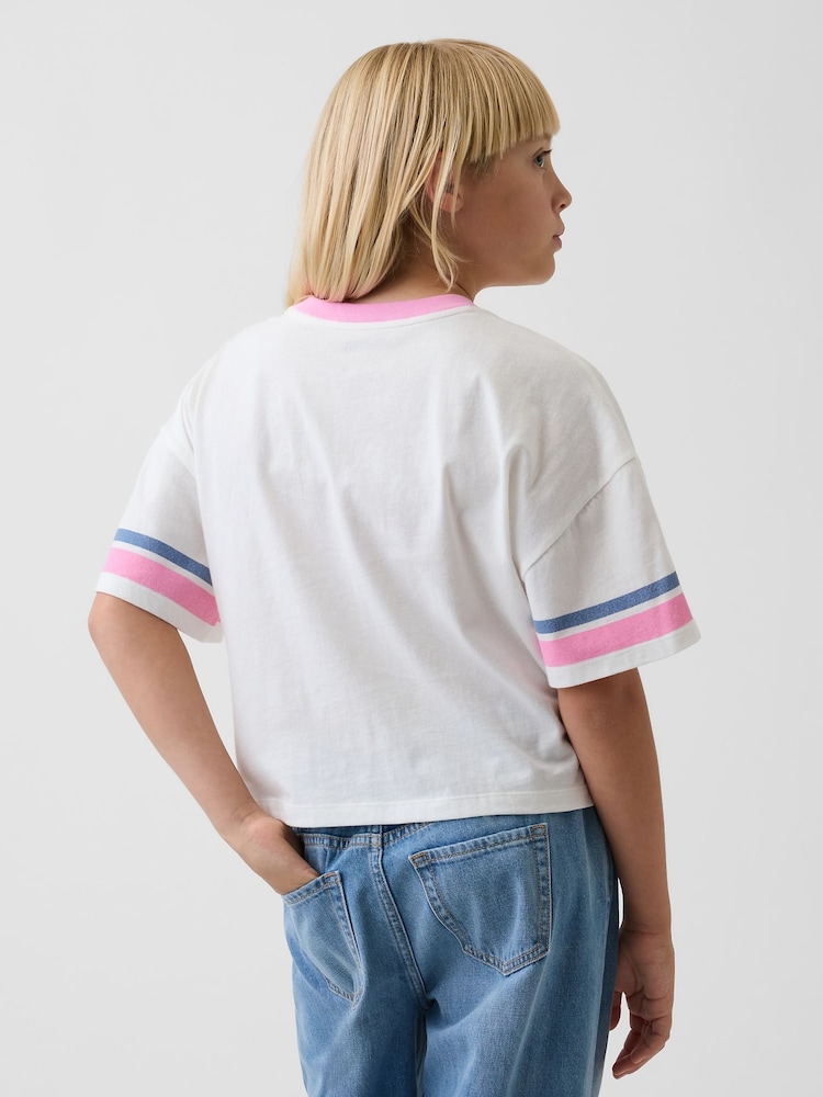 Blanco - Camiseta oversize de manga corta con estampado gráfico de Gap (4-13años) - Imagen 2 de 4
