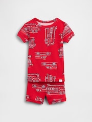 Gap Red Brushed Cotton Firetruck Pyjamas Short Set (6mths-5yrs) - Image 1 of 2