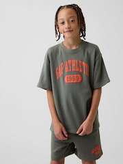 Gap Green French Terry Short-Sleeve Sweatshirt (4-13yrs) - Image 1 of 5