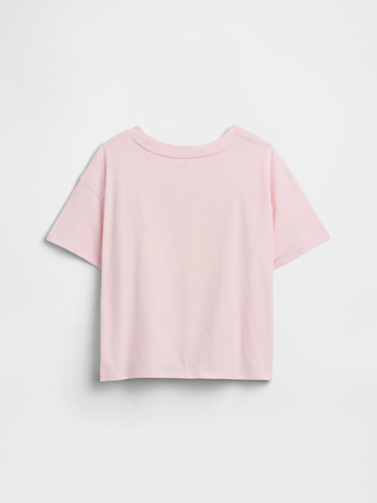 Gap Pink Oversized Knot-Tie Graphic Short Sleeve T-Shirt (4-13yrs) - Image 2 of 3 Gap Pink Oversized Knot-Tie Graphic Short Sleeve T-Shirt (4-13yrs) - Image 2 of 3