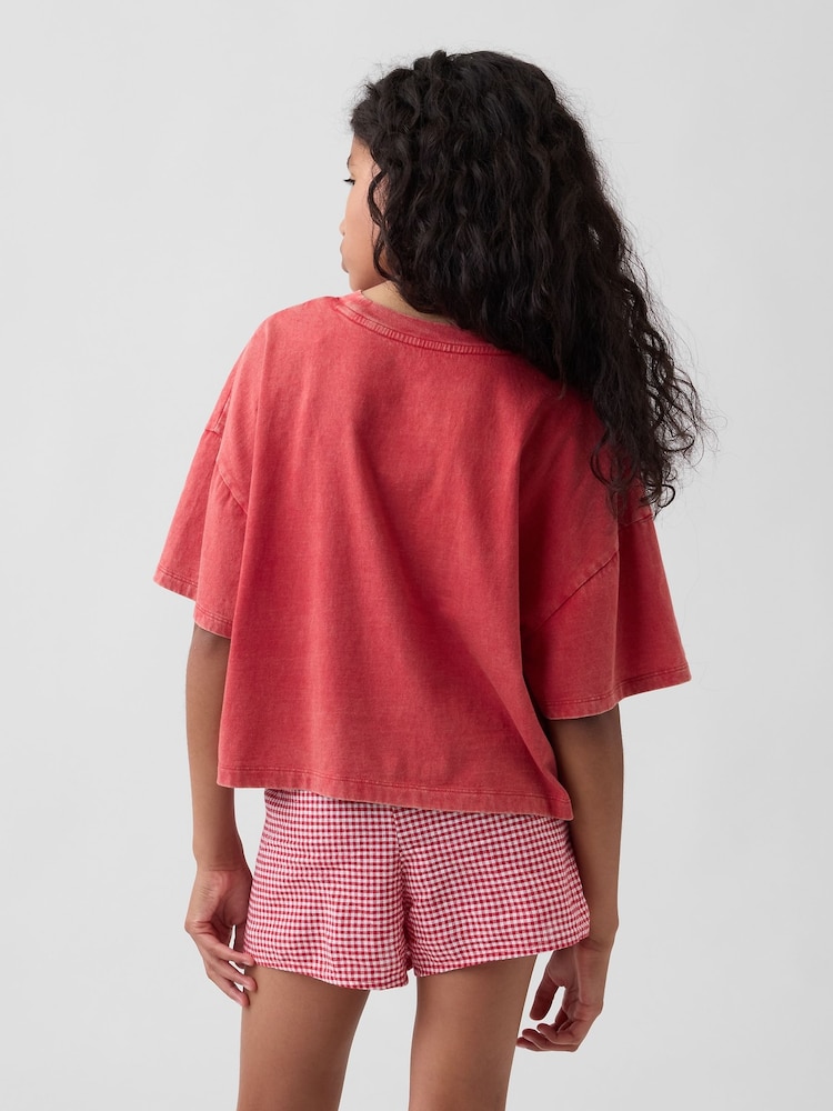 Gap Red Oversized Graphic Short Sleeve T-Shirt (4-13yrs) - Image 2 of 4 Gap Red Oversized Graphic Short Sleeve T-Shirt (4-13yrs) - Image 2 of 4