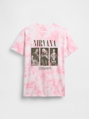 Gap Pink Nirvana Relaxed Graphic Short Sleeve T-Shirt (4-13yrs) - Image 1 of 2