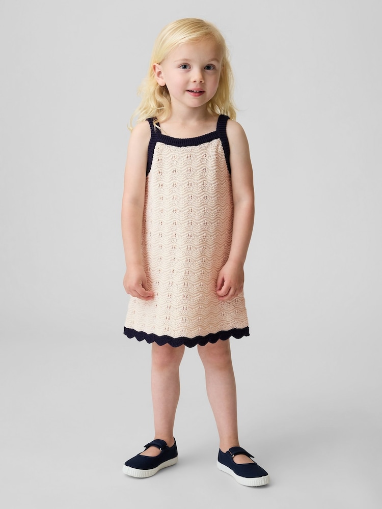 Gap Cream Crochet Vest Dress (2-5yrs) - Image 1 of 4