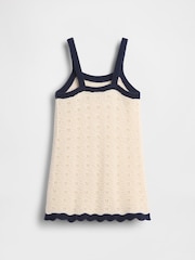 Gap Cream Crochet Vest Dress (2-5yrs) - Image 3 of 4