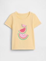 Gap Yellow Watermelon Graphic Short Sleeve T-Shirt (6mths-5yrs) - Image 1 of 3