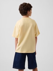 Gap Yellow French Terry Short-Sleeve Sweatshirt (4-13yrs) - Image 2 of 3