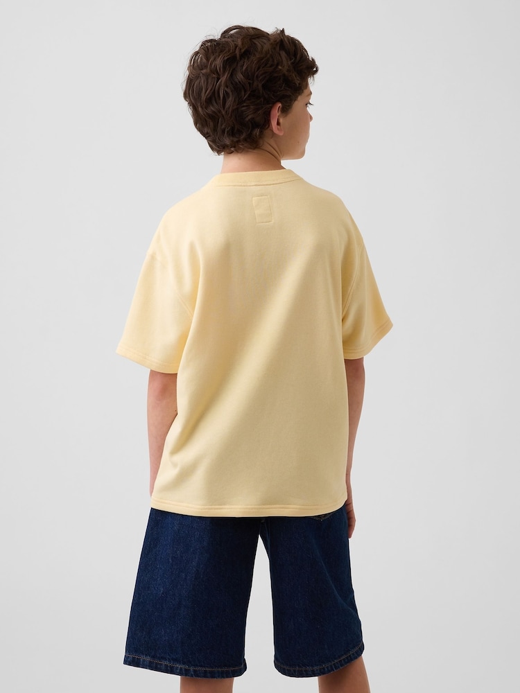 Gap Yellow French Terry Short-Sleeve Sweatshirt (4-13yrs) - Image 2 of 3