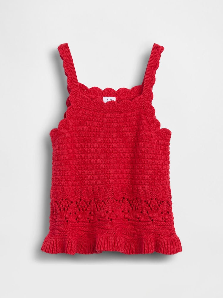 Rojo - Gap Crochet Scalloped Vest (6mths-5yrs) - Imagen 2 de 4
