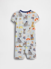 Gap Blue Brushed Cotton Beach Dogs Pyjamas Short Set (6mths-5yrs) - Image 2 of 2