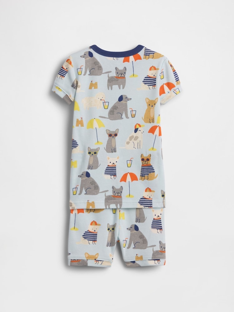 Gap Blue Brushed Cotton Beach Dogs Pyjamas Short Set (6mths-5yrs) - Image 2 of 2