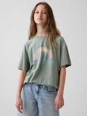 Gap Green Oversized Graphic Short Sleeve T-Shirt (4-13yrs) - Image 1 of 4