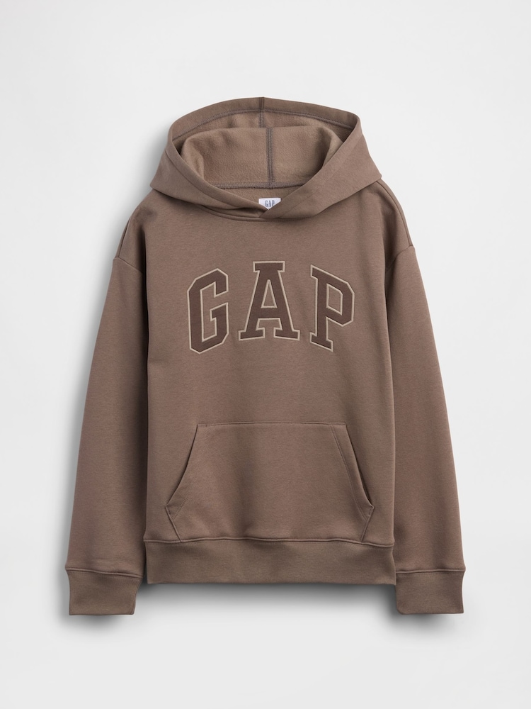 Gap Brown Relaxed Gap Logo Hoodie (4-13yrs) - Image 1 of 2