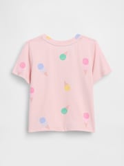 Gap Pink Ice Cream Print Short Sleeve T-Shirt (6mths-5yrs) - Image 2 of 2