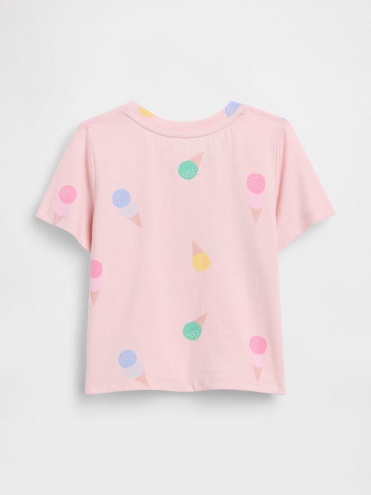 Gap Pink Ice Cream Print Short Sleeve T-Shirt (6mths-5yrs) - Image 2 of 2