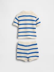 Gap Blue Stripe Crochet Outfit Set (0-24mths) - Image 2 of 3
