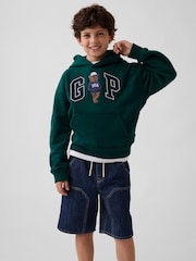 Gap Green VintageSoft Relaxed Brannan Bear Logo Hoodie (4-13yrs) - Image 1 of 5