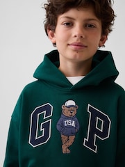 Gap Green VintageSoft Relaxed Brannan Bear Logo Hoodie (4-13yrs) - Image 3 of 5