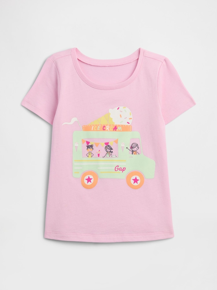 Gap Pink Graphic Short Sleeve T-Shirt (6mths-5yrs) - Image 1 of 3