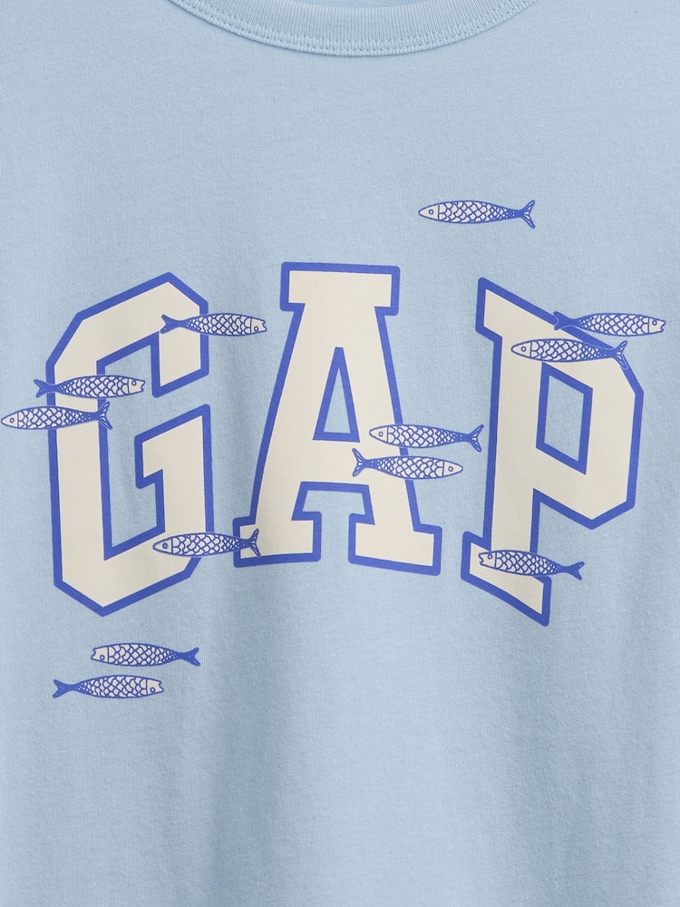 Gap Light Blue Graphic Short Sleeve T-Shirt (4-13yrs) - Image 3 of 3