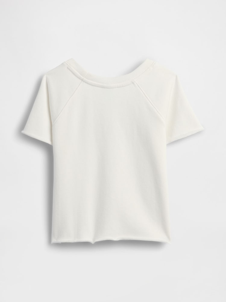 Gap White French Terry Short Sleeve Sweatshirt (6mths-5yrs) - Image 2 of 3 Gap White French Terry Short Sleeve Sweatshirt (6mths-5yrs) - Image 2 of 3