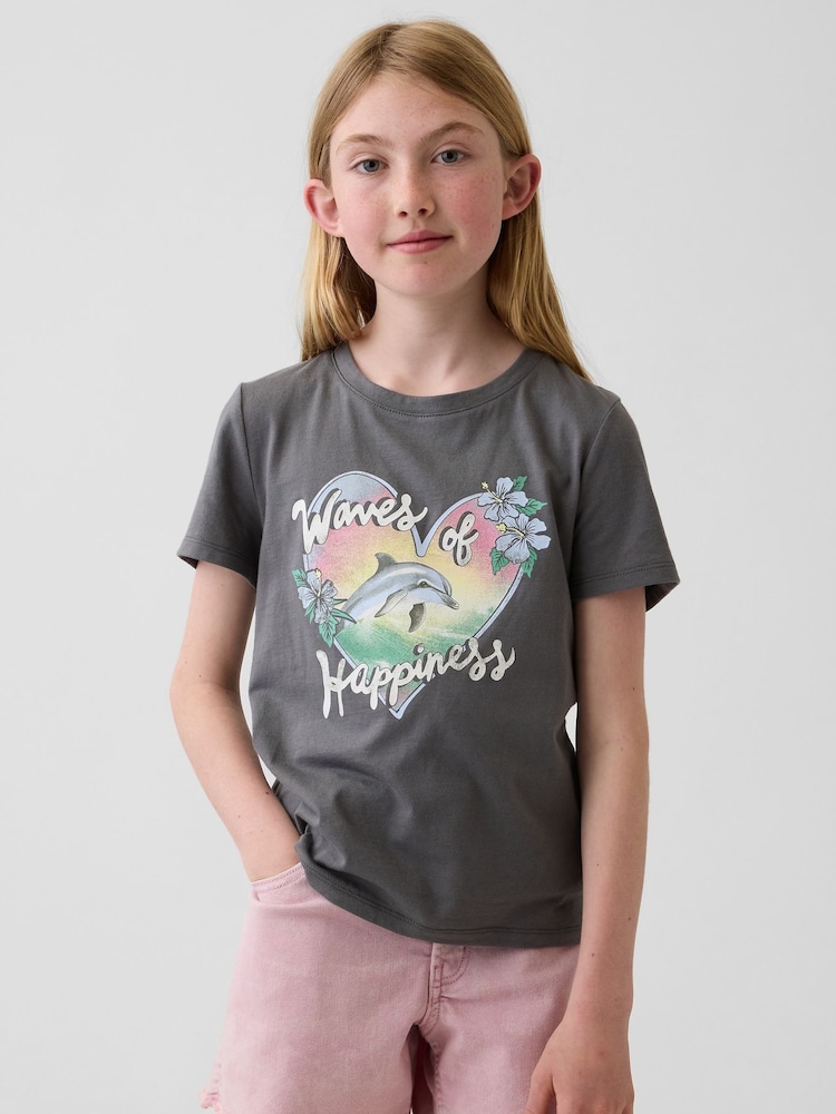 Grey Dolphin - Camiseta de manga corta con gráfico (4-13años) de Gap - Imagen 1 de 4