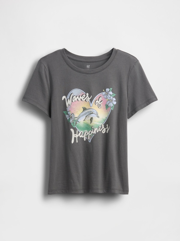 Grey Dolphin - Camiseta de manga corta con gráfico (4-13años) de Gap - Imagen 2 de 4