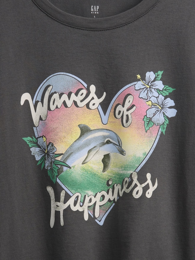 Grey Dolphin - Camiseta de manga corta con gráfico (4-13años) de Gap - Imagen 4 de 4