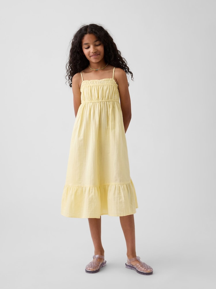 Gap Yellow Gauze Midi Dress (4-13yrs) - Image 1 of 5 Gap Yellow Gauze Midi Dress (4-13yrs) - Image 1 of 5