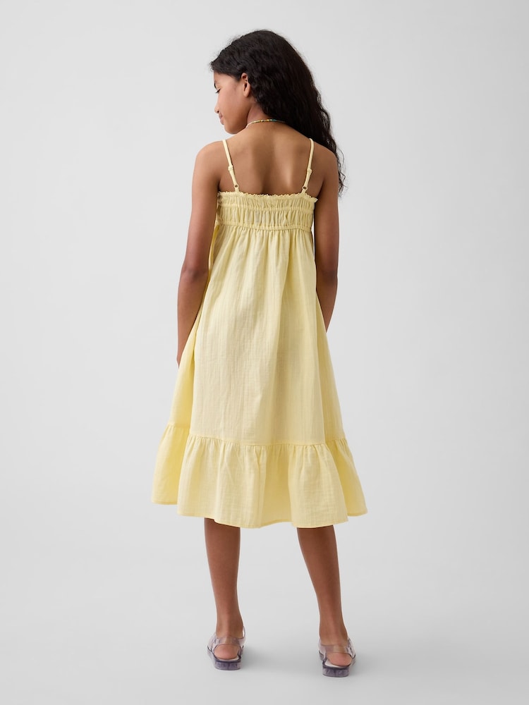 Gap Yellow Gauze Midi Dress (4-13yrs) - Image 2 of 5 Gap Yellow Gauze Midi Dress (4-13yrs) - Image 2 of 5