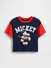Gap Red/Navy Mickey Mouse Disney Graphic Short Sleeve T-Shirt (6mths-5yrs) - Image 1 of 3