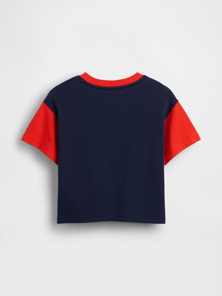 Gap Red/Navy Mickey Mouse Disney Graphic Short Sleeve T-Shirt (6mths-5yrs) - Image 2 of 3