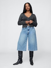 Gap Light Wash High Waisted Culotte Jeans - Image 6 of 6
