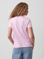 Gap Light Pink Crew Neck Favourite Crew Neck Short Sleeve T-Shirt - Image 2 of 5