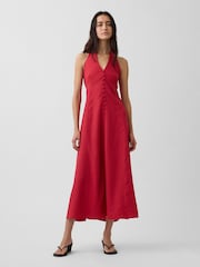 Gap Red Linen-Blend Halter Maxi Dress - Image 1 of 4