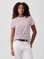 Gap Brown Favourite Stripe Crew neck Short Sleeve T-Shirt - Image 1 of 5