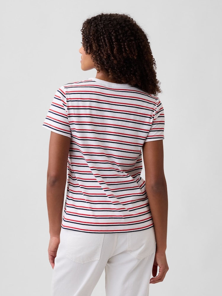 Gap Brown Favourite Stripe Crew neck Short Sleeve T-Shirt - Image 2 of 5