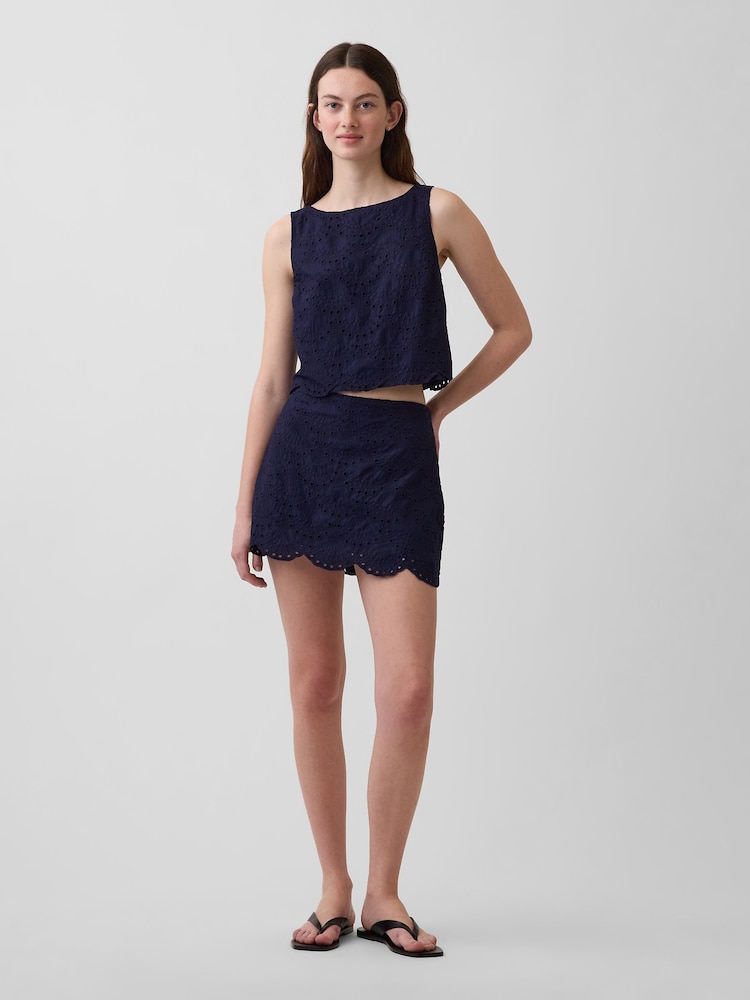 Azul marino - Gap Eyelet Mini Skort - Imagen 1 de 4