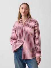 Gap Red Stripe Poplin Big Shirt - Image 1 of 4