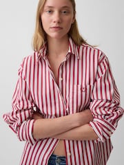 Gap Red Stripe Poplin Big Shirt - Image 4 of 4