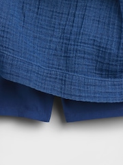 Gap Blue Gauze Denim Smocked Waist Mini Skort - Image 5 of 5