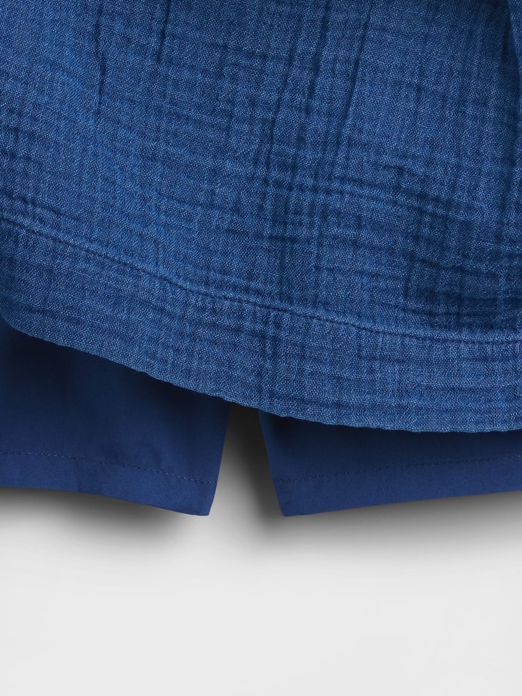 Gap Blue Gauze Denim Smocked Waist Mini Skort - Image 5 of 5 Gap Blue Gauze Denim Smocked Waist Mini Skort - Image 5 of 5